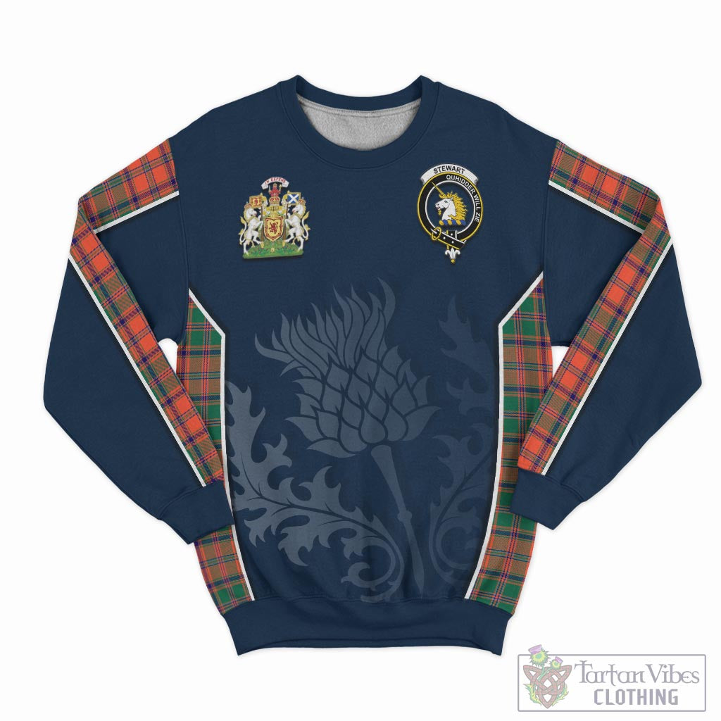 Tartan Vibes Clothing Stewart of Appin Ancient Tartan Sweatshirt with Family Crest and Scottish Thistle Vibes Sport Style