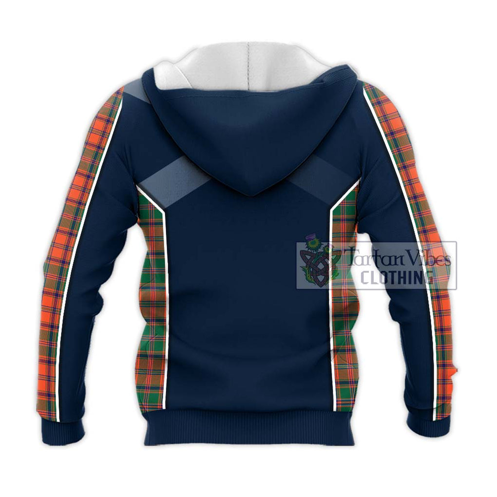 Stewart of Appin Ancient Tartan Knitted Hoodie with Family Crest and Lion Rampant Vibes Sport Style - Tartan Vibes Clothing