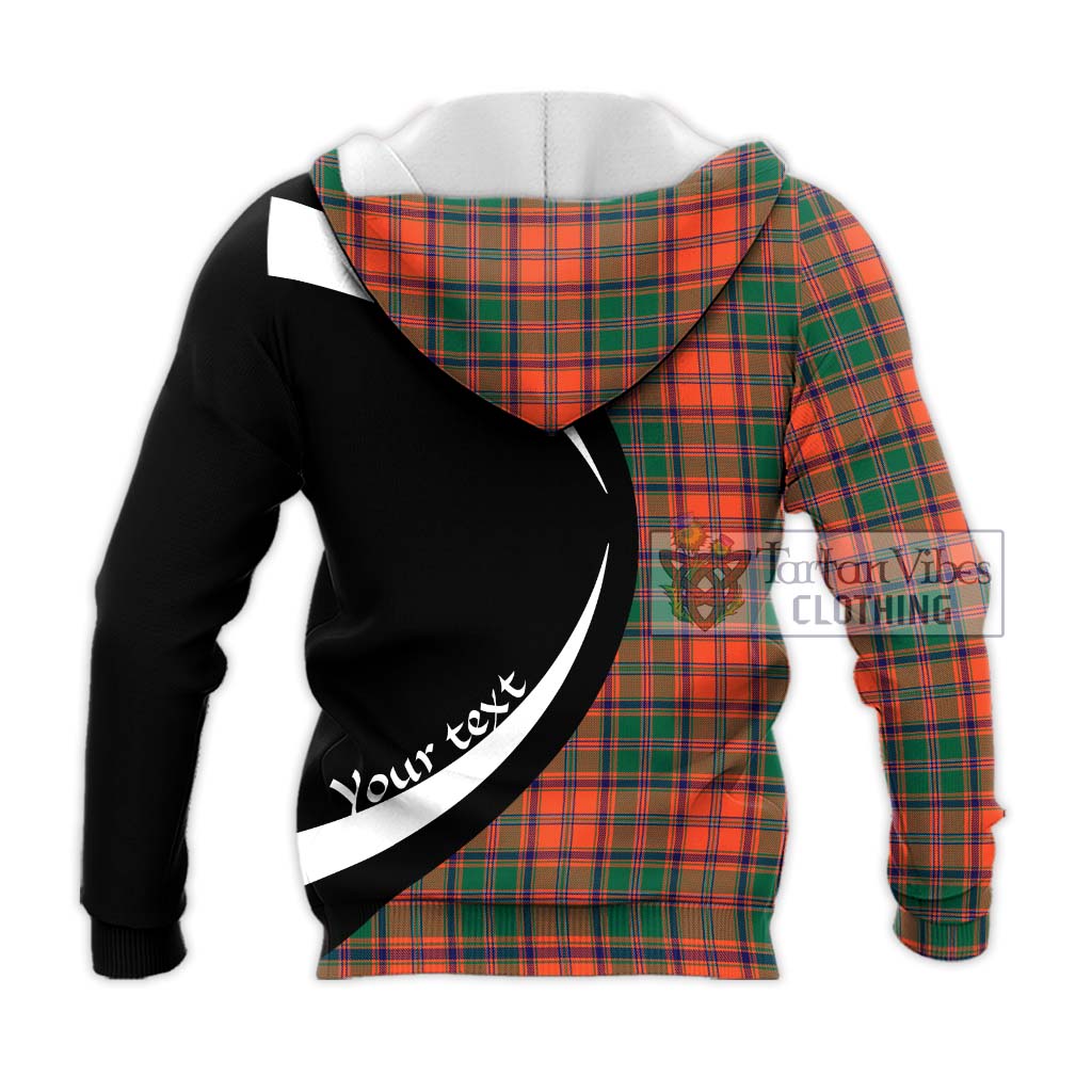 Stewart of Appin Ancient Tartan Knitted Hoodie with Family Crest Circle Style - Tartan Vibes Clothing