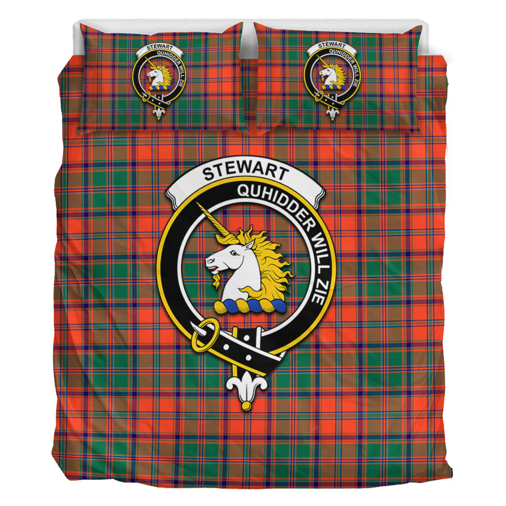 Stewart of Appin Ancient Tartan Bedding Set with Family Crest - Tartan Vibes Clothing