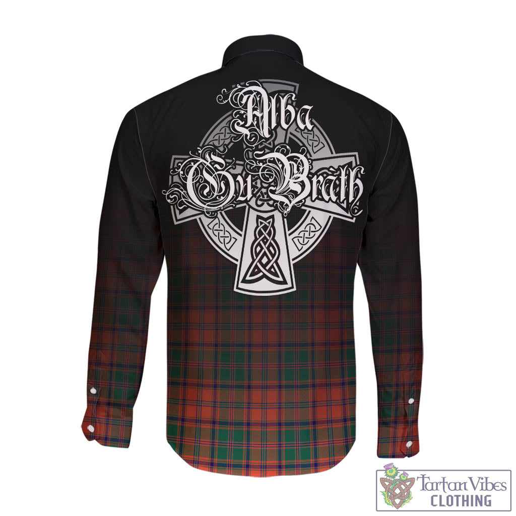 Tartan Vibes Clothing Stewart of Appin Ancient Tartan Long Sleeve Button Up Featuring Alba Gu Brath Family Crest Celtic Inspired