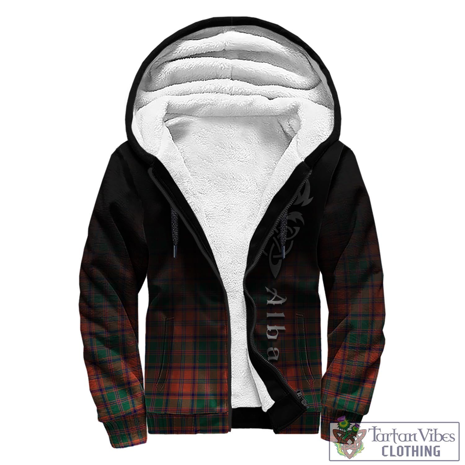 Tartan Vibes Clothing Stewart of Appin Ancient Tartan Sherpa Hoodie Featuring Alba Gu Brath Family Crest Celtic Inspired