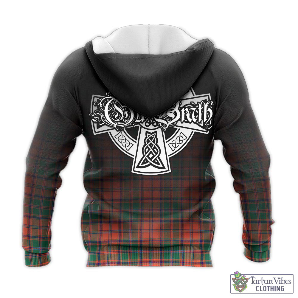 Tartan Vibes Clothing Stewart of Appin Ancient Tartan Knitted Hoodie Featuring Alba Gu Brath Family Crest Celtic Inspired