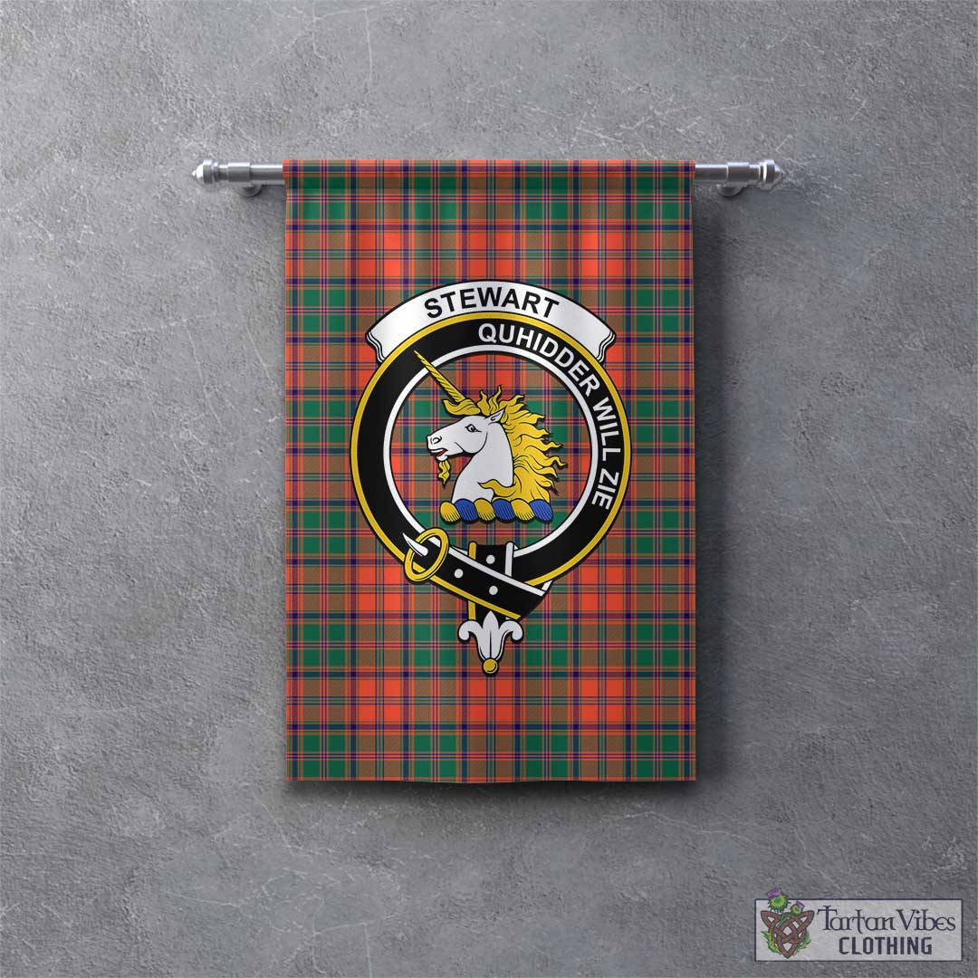 Tartan Vibes Clothing Stewart of Appin Ancient Tartan Gonfalon, Tartan Banner with Family Crest