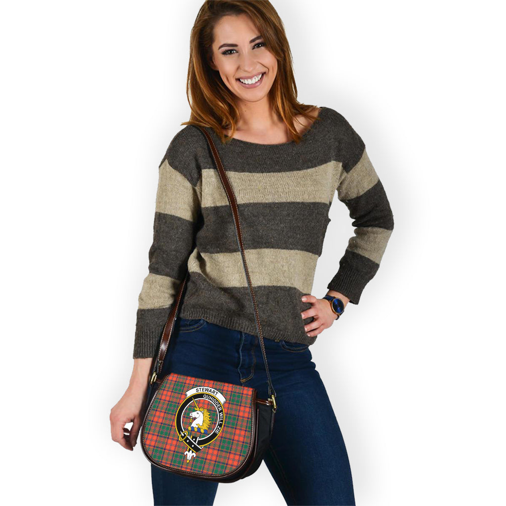 Stewart of Appin Ancient Tartan Saddle Bag with Family Crest - Tartan Vibes Clothing