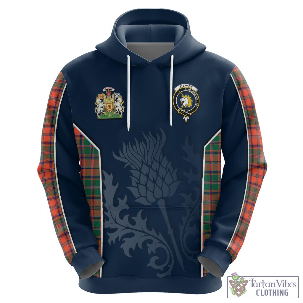 Tartan Vibes Clothing Stewart of Appin Ancient Tartan Hoodie with Family Crest and Scottish Thistle Vibes Sport Style