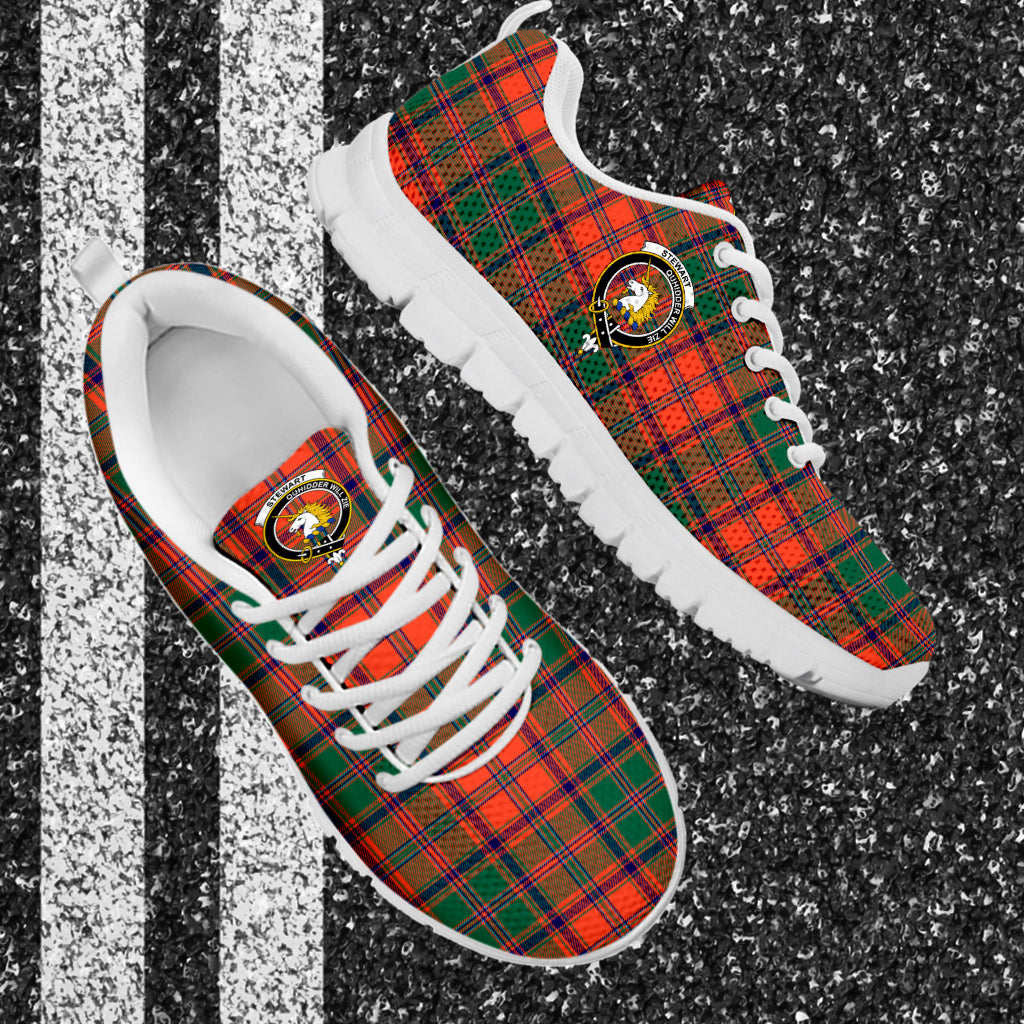 Stewart of Appin Ancient Tartan Sneakers with Family Crest - Tartan Vibes Clothing