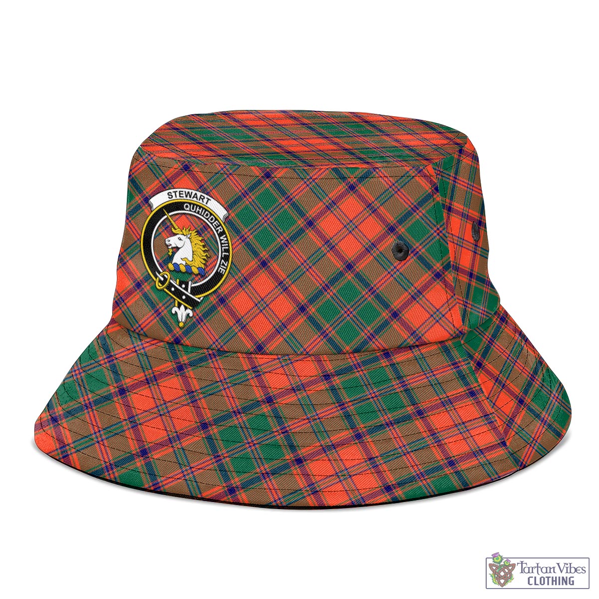 Tartan Vibes Clothing Stewart of Appin Ancient Tartan Bucket Hat with Family Crest