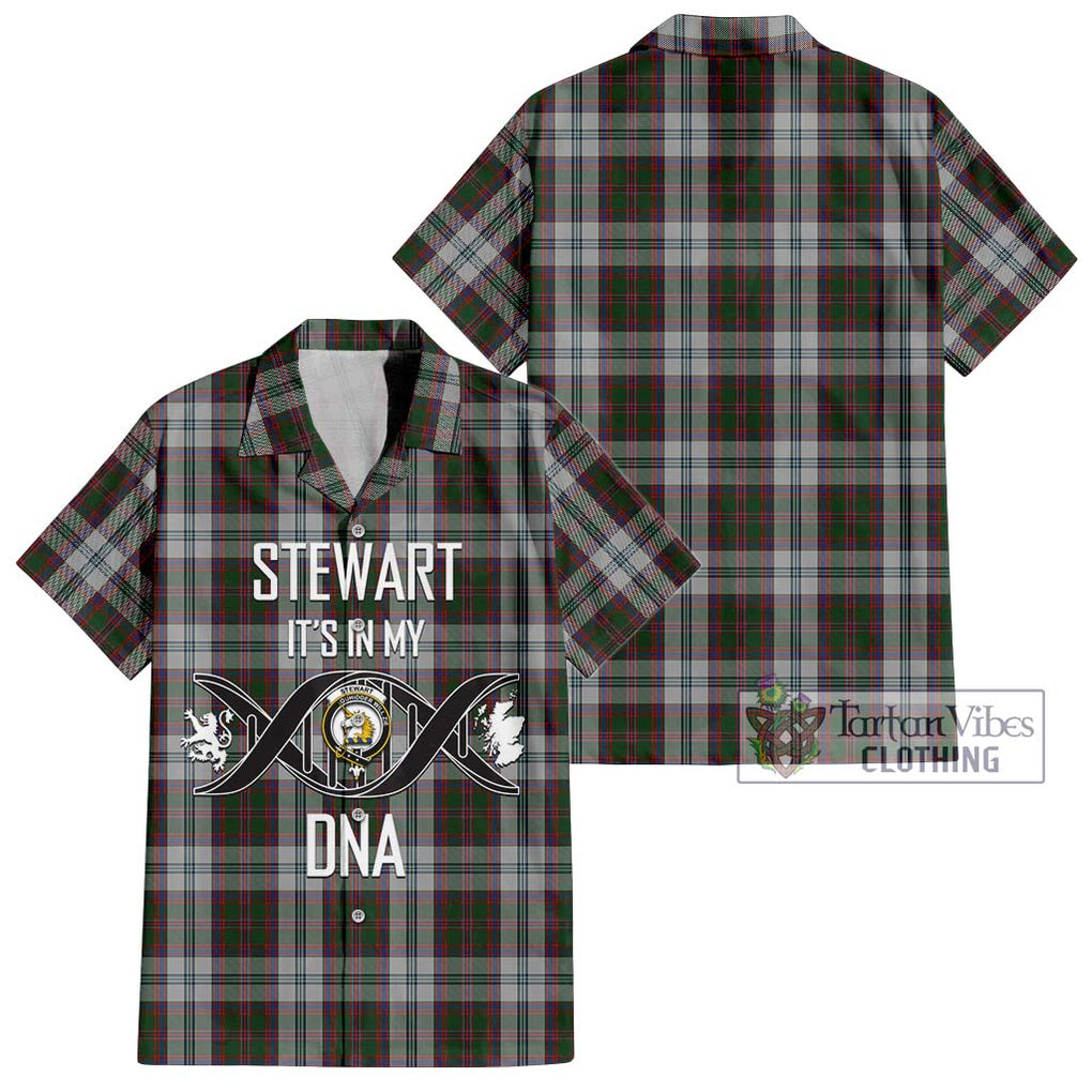 Stewart of Appin Dress Tartan Short Sleeve Button Shirt with Family Crest DNA In Me Style Kid - Tartanvibesclothing Shop