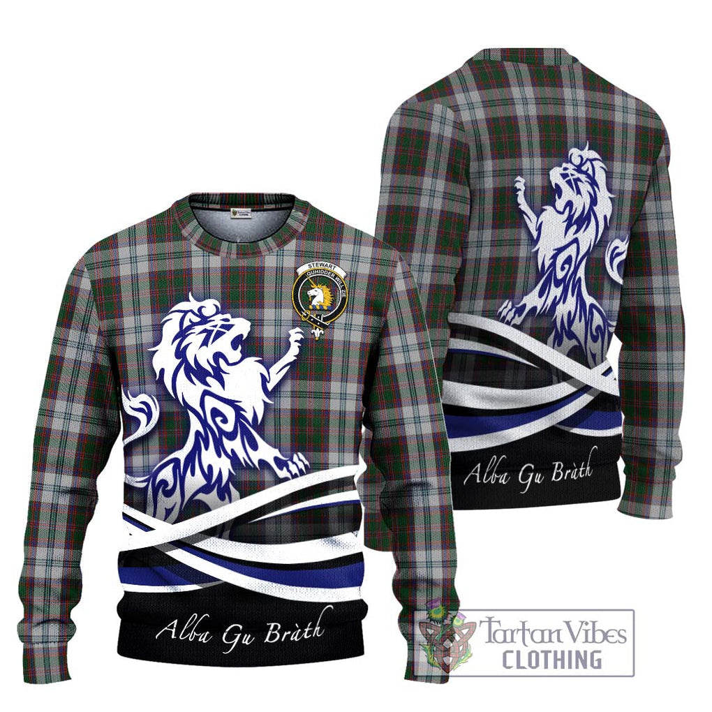 Stewart of Appin Dress Tartan Knitted Sweater with Alba Gu Brath Regal Lion Emblem Unisex - Tartanvibesclothing Shop