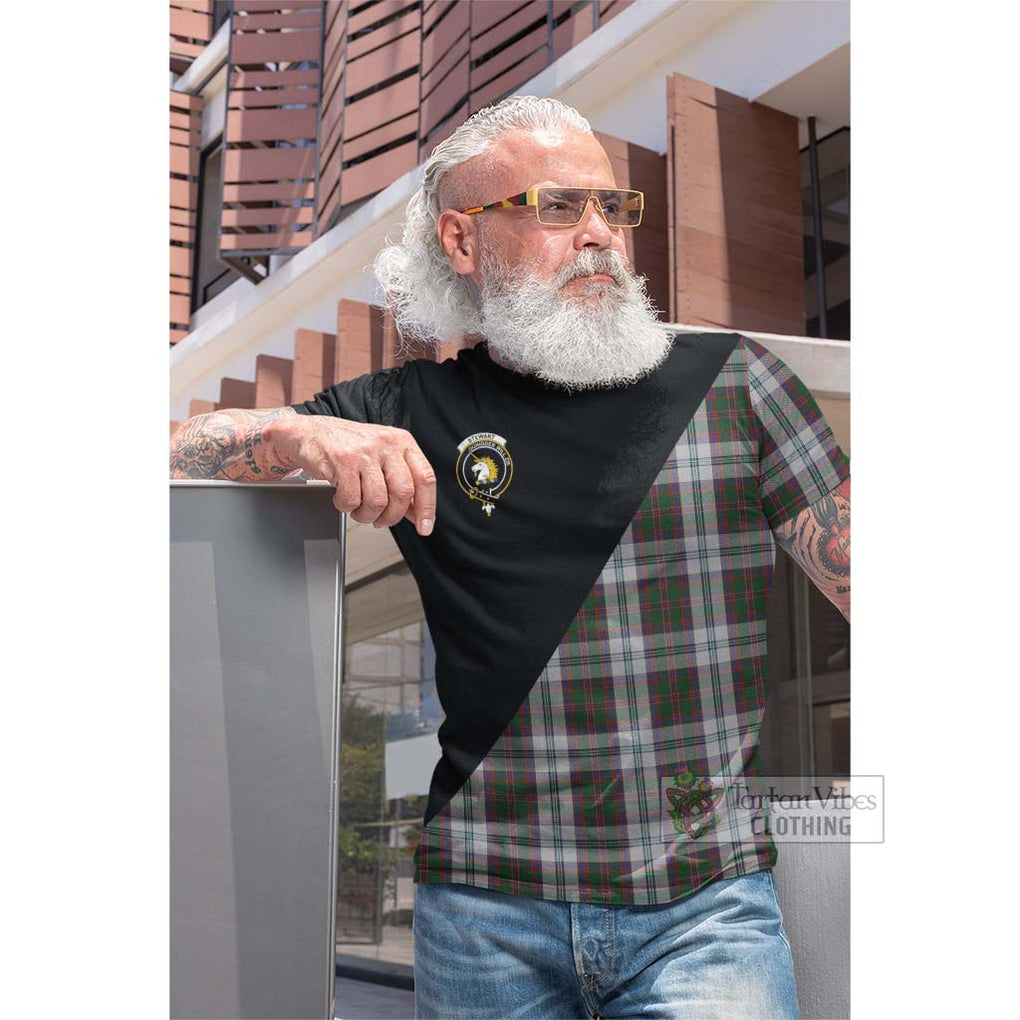 Tartan Vibes Clothing Stewart of Appin Dress Tartan Cotton T-shirt with Family Crest and Military Logo Style