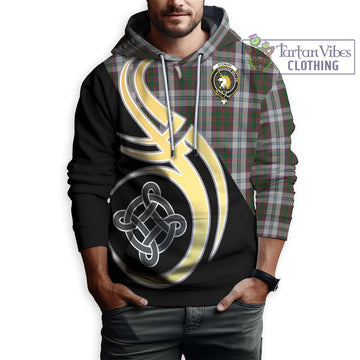 Stewart of Appin Dress Tartan Hoodie with Family Crest and Celtic Symbol Style