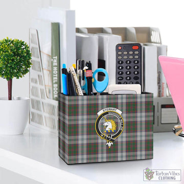 Stewart of Appin Dress Tartan Pen Holder with Family Crest