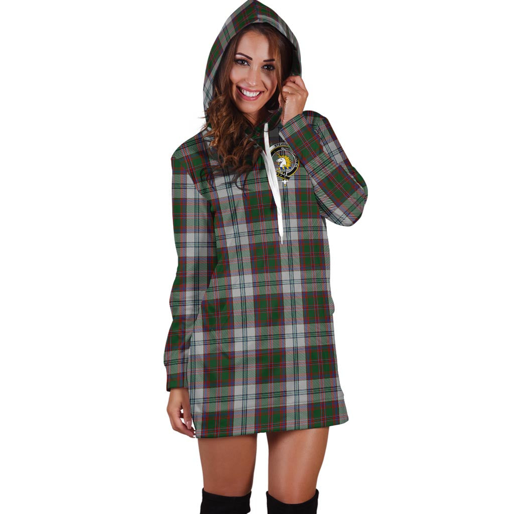 Stewart of Appin Dress Tartan Hoodie Dress with Family Crest - Tartan Vibes Clothing