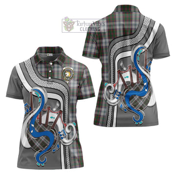 Stewart of Appin Dress Tartan Women's Polo Shirt with Epic Bagpipe Style