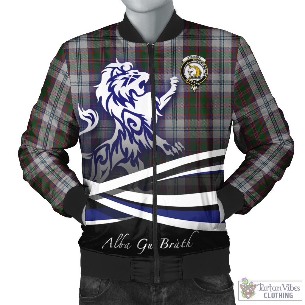 Tartan Vibes Clothing Stewart of Appin Dress Tartan Bomber Jacket with Alba Gu Brath Regal Lion Emblem