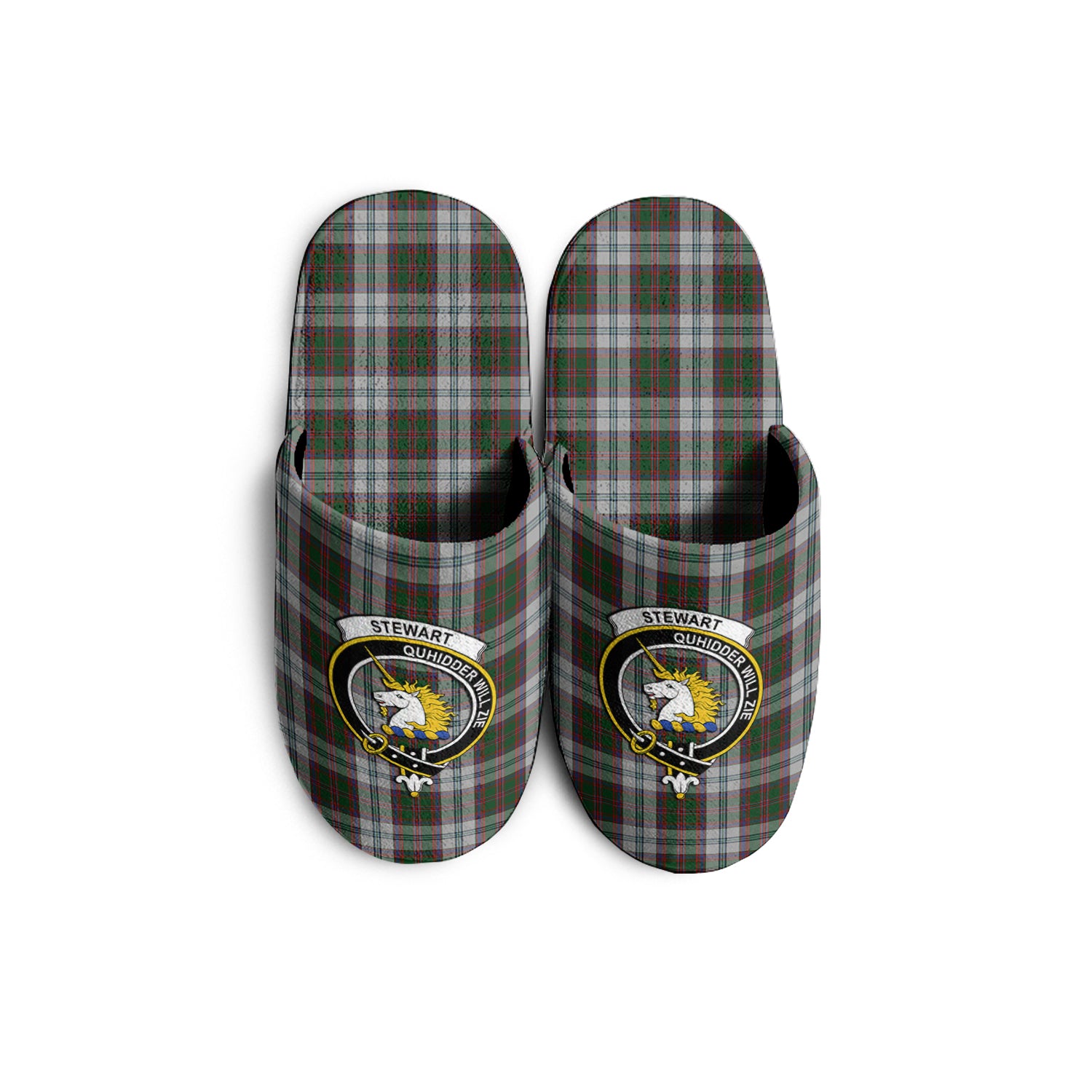 Stewart of Appin Dress Tartan Home Slippers with Family Crest KIDS - Tartan Vibes Clothing