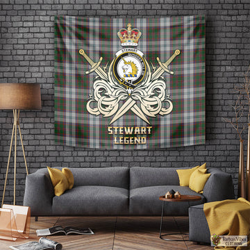 Stewart of Appin Dress Tartan Tapestry with Clan Crest and the Golden Sword of Courageous Legacy