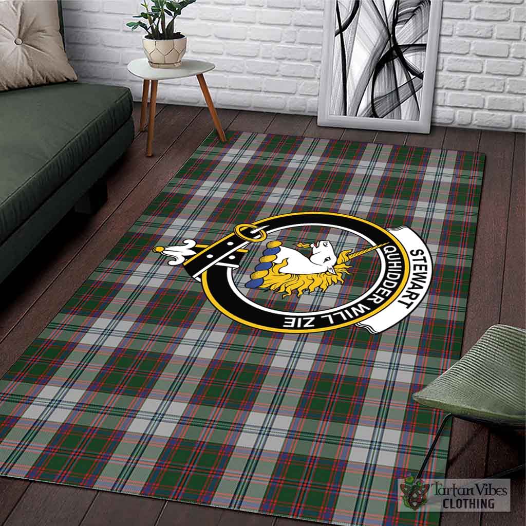 Tartan Vibes Clothing Stewart of Appin Dress Tartan Area Rug with Family Crest