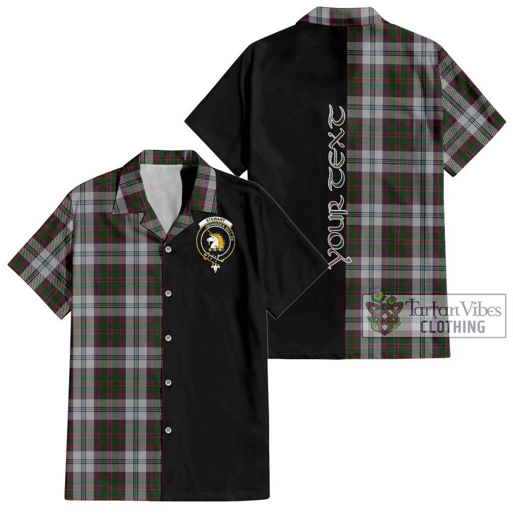 Stewart of Appin Dress Tartan Short Sleeve Button Shirt with Family Crest and Half Of Me Style Kid - Tartanvibesclothing Shop