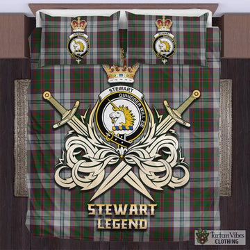 Stewart of Appin Dress Tartan Bedding Set with Clan Crest and the Golden Sword of Courageous Legacy