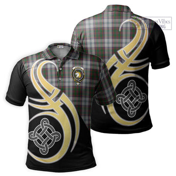 Stewart of Appin Dress Tartan Polo Shirt with Family Crest and Celtic Symbol Style