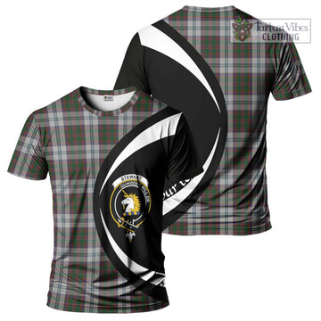 Stewart of Appin Dress Tartan T-Shirt with Family Crest Circle Style