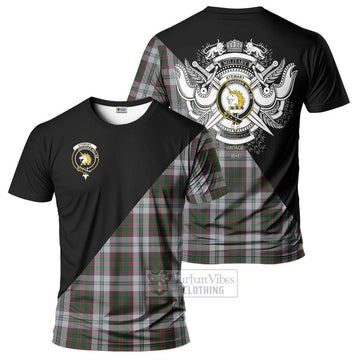 Stewart of Appin Dress Tartan T-Shirt with Family Crest and Military Logo Style