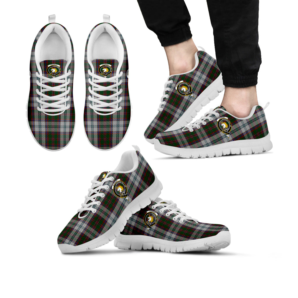 Stewart of Appin Dress Tartan Sneakers with Family Crest Kid's Sneakers - Tartan Vibes Clothing