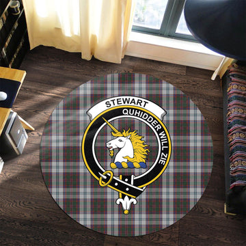 Stewart of Appin Dress Tartan Round Rug with Family Crest