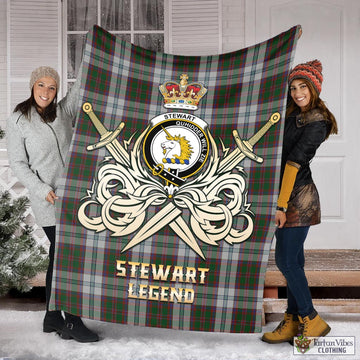 Stewart of Appin Dress Tartan Blanket with Clan Crest and the Golden Sword of Courageous Legacy