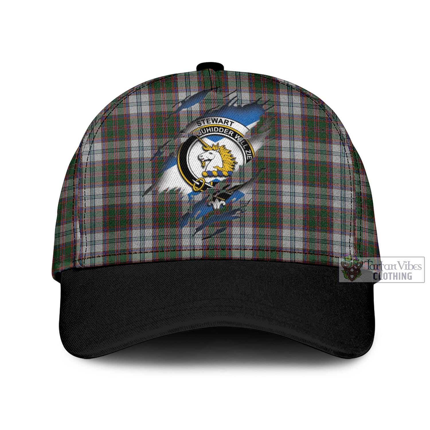 Tartan Vibes Clothing Stewart of Appin Dress Tartan Classic Cap with Family Crest In Me Style