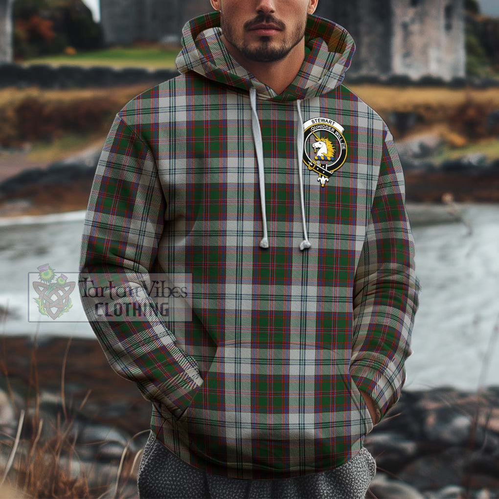 Stewart of Appin Dress Tartan Cotton Hoodie with Family Crest Pullover Hoodie XS - Tartan Vibes Clothing