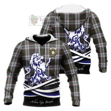 Stewart of Appin Dress Tartan Knitted Hoodie with Alba Gu Brath Regal Lion Emblem