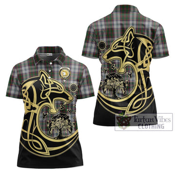 Stewart of Appin Dress Tartan Women's Polo Shirt with Family Crest Celtic Wolf Style