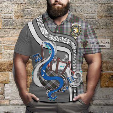 Stewart of Appin Dress Tartan Polo Shirt with Epic Bagpipe Style