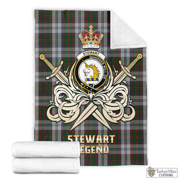 Stewart of Appin Dress Tartan Blanket with Clan Crest and the Golden Sword of Courageous Legacy