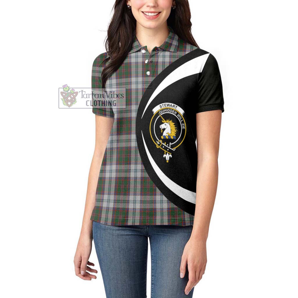 Stewart of Appin Dress Tartan Women's Polo Shirt with Family Crest Circle Style - Tartan Vibes Clothing