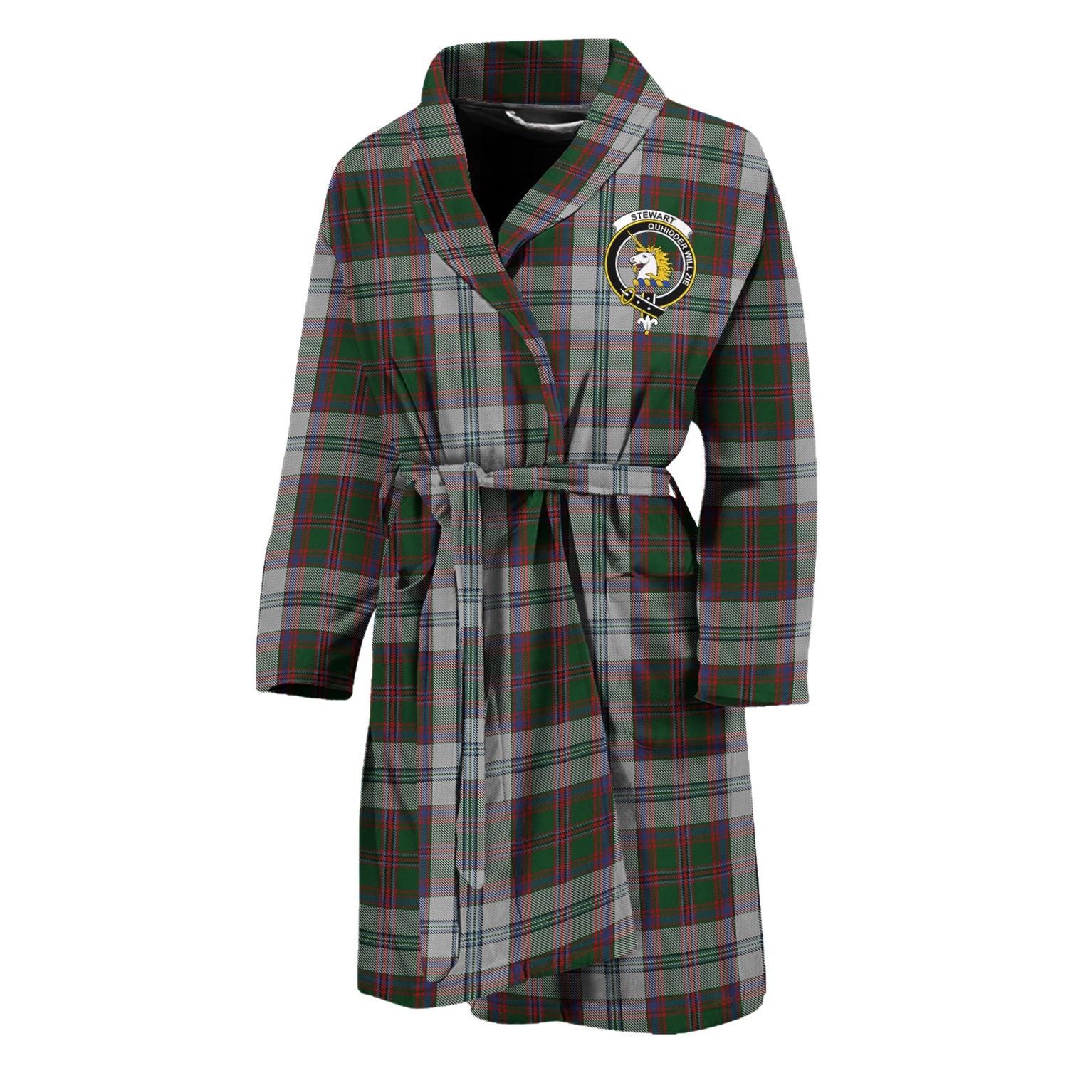 Stewart of Appin Dress Tartan Bathrobe with Family Crest Unisex M - Tartan Vibes Clothing