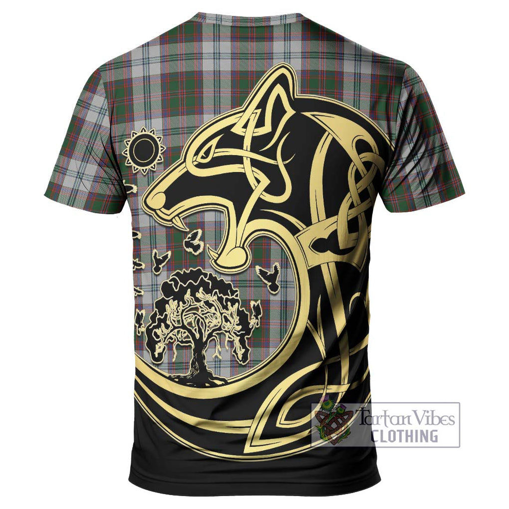 Stewart of Appin Dress Tartan T-Shirt with Family Crest Celtic Wolf Style - Tartan Vibes Clothing