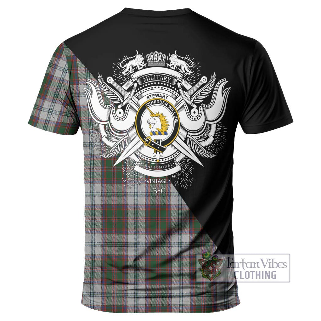 Stewart of Appin Dress Tartan T-Shirt with Family Crest and Military Logo Style - Tartanvibesclothing Shop