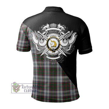 Stewart of Appin Dress Tartan Polo Shirt with Family Crest and Military Logo Style