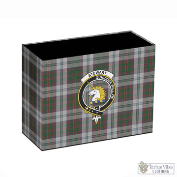 Stewart of Appin Dress Tartan Pen Holder with Family Crest