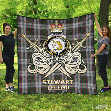 Stewart of Appin Dress Tartan Quilt with Clan Crest and the Golden Sword of Courageous Legacy