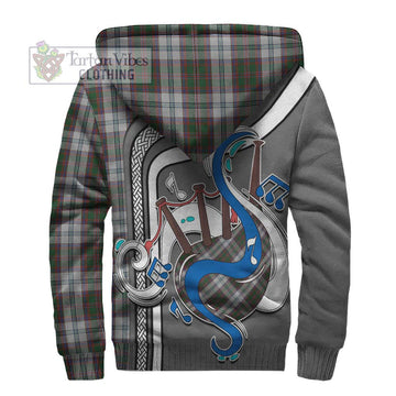 Stewart of Appin Dress Tartan Sherpa Hoodie with Epic Bagpipe Style