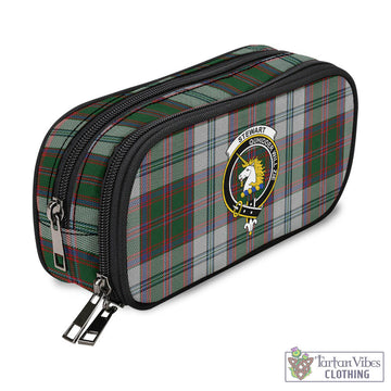 Stewart of Appin Dress Tartan Pen and Pencil Case with Family Crest