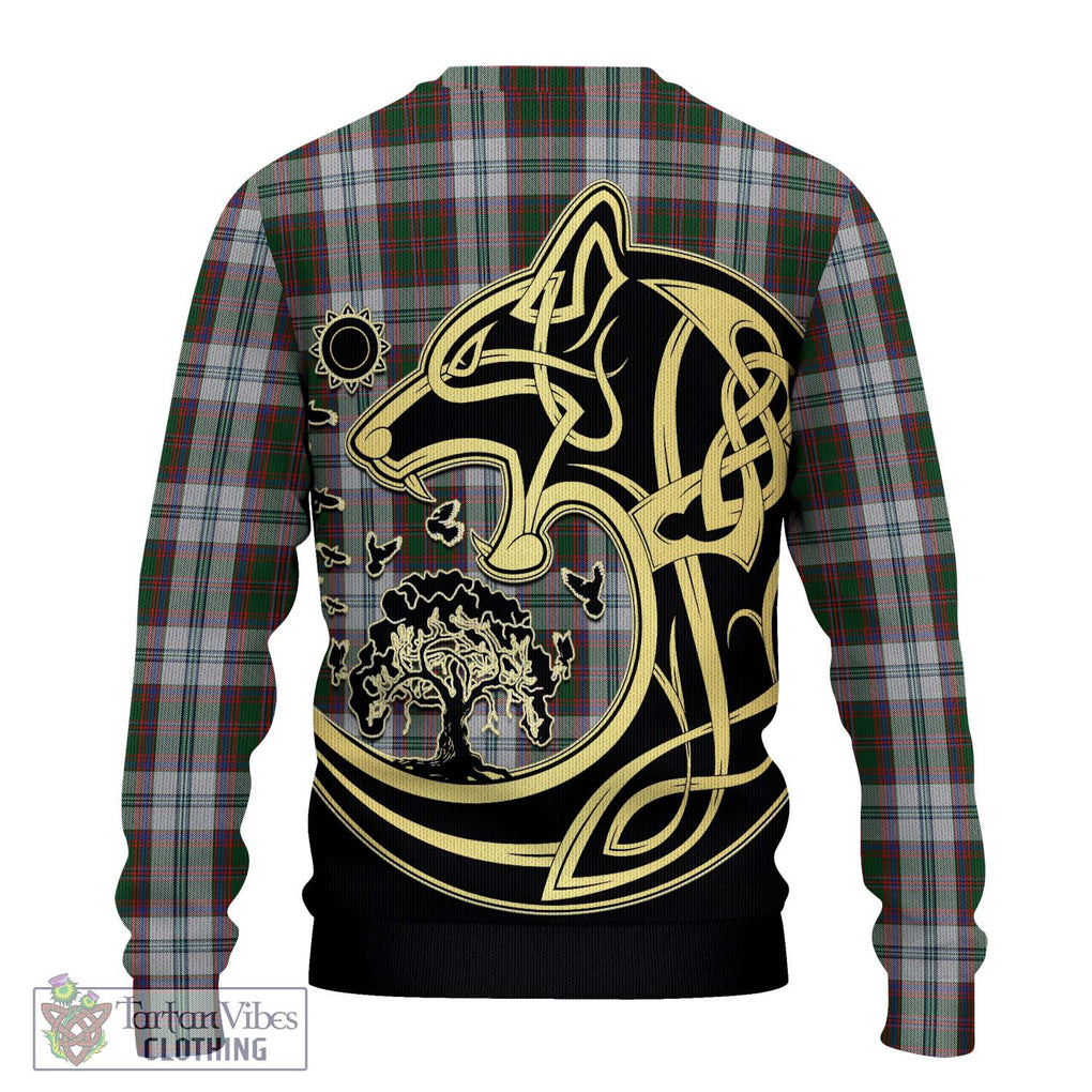 Stewart of Appin Dress Tartan Knitted Sweater with Family Crest Celtic Wolf Style - Tartan Vibes Clothing