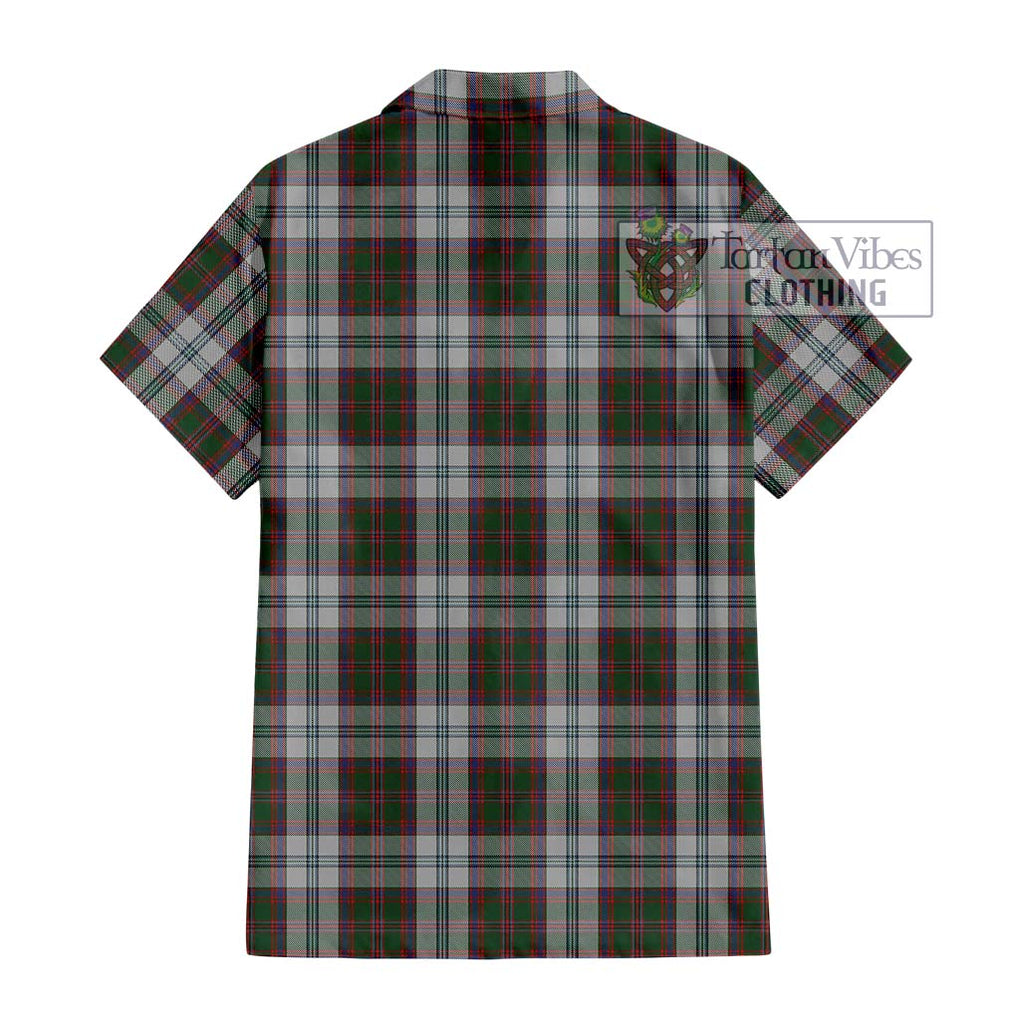 Stewart of Appin Dress Tartan Short Sleeve Button Shirt with Family Crest DNA In Me Style - Tartanvibesclothing Shop