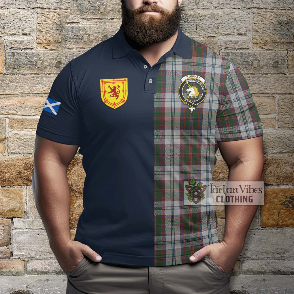 Tartan Vibes Clothing Stewart of Appin Dress Tartan Polo Shirt with Scottish Lion Royal Arm Half Style