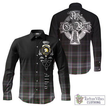 Stewart of Appin Dress Tartan Long Sleeve Button Up Featuring Alba Gu Brath Family Crest Celtic Inspired